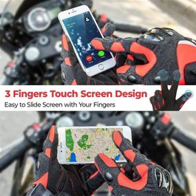 img 3 attached to Kemimoto Summer Motorcycle Gloves - Unisex Moto Touchscreen Cycling Gloves for Riding, Motocross, Dirt Biking - Breathable ATV Off-Road Hard Knuckle Powersports Gloves (Red, M)