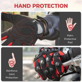 img 2 attached to Kemimoto Summer Motorcycle Gloves - Unisex Moto Touchscreen Cycling Gloves for Riding, Motocross, Dirt Biking - Breathable ATV Off-Road Hard Knuckle Powersports Gloves (Red, M)