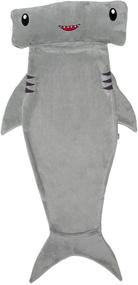 img 4 attached to 🦈 Cozy and Playful: FUNZIEZ! Kids Hammerhead Shark Blanket Sack in Grey - Perfectly Comfy for Kids of All Ages!