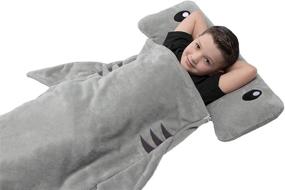 img 1 attached to 🦈 Cozy and Playful: FUNZIEZ! Kids Hammerhead Shark Blanket Sack in Grey - Perfectly Comfy for Kids of All Ages!