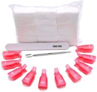 arrord professional nail polish remover tools kit set: 10 pcs clips, 800 cotton pads, 1 pc nail file, 1 pc steel nail cleaner tool logo