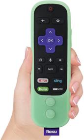 img 1 attached to SIKAI Silicone Case For Roku Ultra 2018 Remote Shockproof Protective Cover For Roku Ultra 4661R With Power Button Remote Jack Hole Cutout Anti-Slip Anti-Lost With Hand Strap (Glow In Dark Green)