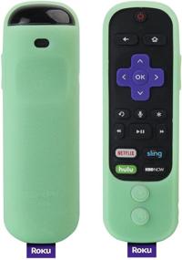 img 3 attached to SIKAI Silicone Case For Roku Ultra 2018 Remote Shockproof Protective Cover For Roku Ultra 4661R With Power Button Remote Jack Hole Cutout Anti-Slip Anti-Lost With Hand Strap (Glow In Dark Green)