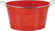 🍻 twine big red ice bucket: galvanized metal drink tub for chilling wine and beer - 4.5 gallons capacity - ideal for country homes logo