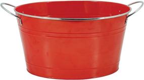 img 4 attached to 🍻 Twine Big Red Ice Bucket: Galvanized Metal Drink Tub for Chilling Wine and Beer - 4.5 Gallons Capacity - Ideal for Country Homes