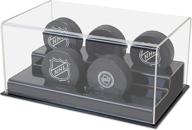 bcw deluxe acrylic 5 hockey puck display: a perfect showcase for your hockey collection! logo