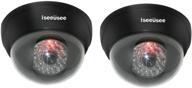 🔒 enhanced security: iseeusee simulated dummy fake surveillance dome camera with 24pcs flashing led light - 2 pack logo