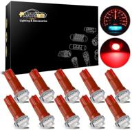 🚗 partsam 10-пакет красных t5 1 smd 5050 лампы для светодиодных автомобильных ламп для приборной панели с разъемом 37 73 74 79 для замены 1993-1997 civic del sol логотип