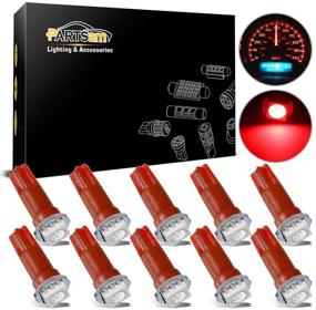 img 4 attached to 🚗 Partsam 10-пакет красных T5 1 SMD 5050 лампы для светодиодных автомобильных ламп для приборной панели с разъемом 37 73 74 79 для замены 1993-1997 Civic del Sol