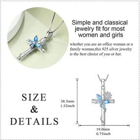 img 1 attached to 🦋 Exquisite Butterfly Cross Necklace: Sterling Silver Pendant for Women and Girls - Perfect Butterfly Jewelry Gift!