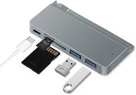🔌 nino usb-c hub/adapter and card reader for macbook 12 inch - pass-through charging, sd + micro sd card reader, 2 usb 3.0 ports (space grey) logo