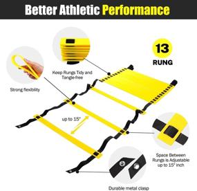 img 2 attached to Premium 12 Rung Agility Training Ladder Kit with Carry Bag and Bonus 5pcs of 6 Inch Speed Hurdles - Versatile Football Soccer Agility Training Fitness Equipment Set