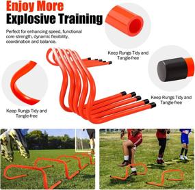 img 1 attached to Premium 12 Rung Agility Training Ladder Kit with Carry Bag and Bonus 5pcs of 6 Inch Speed Hurdles - Versatile Football Soccer Agility Training Fitness Equipment Set