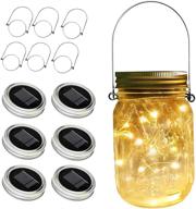 🌞 znycye solar mason jar lights, 6 pack - 30 led string fairy star firefly jar lids lights | jars not included | ideal for mason jar decor | great outdoor lawn decor for patio garden and yard логотип