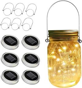 img 4 attached to 🌞 ZNYCYE Solar Mason Jar Lights, 6 Pack - 30 LED String Fairy Star Firefly Jar Lids Lights | Jars Not Included | Ideal for Mason Jar Decor | Great Outdoor Lawn Decor for Patio Garden and Yard