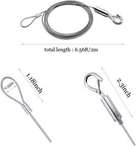 img 3 attached to 🖼️ Set of 6 Heavy Duty Adjustable Picture Hanging Wires with Loop and Hook - Supports up to 44 lb, Ideal for Mirrors, Pictures, Lamps, Baskets, and Flowerpots - 78.7×0.059 inch