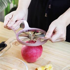 img 2 attached to 🍎 Stainless Steel Rose Gold Apple Slicer with 12 Blades - Corer, Cutter, Wedger, Divider, Pitter - Fruit Tools