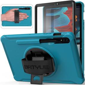 img 4 attached to BATYUE Galaxy Tab S7 Case With Screen Protector+Pen Holder+Hand Strap+Rotating Kickstand