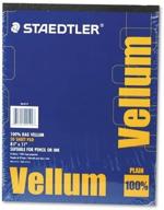 staedtler mars vellum paper, 16# rag, 8.5 x 11 inches, plain, 50 sheets per pad - premium quality for artists, designers, and architects logo