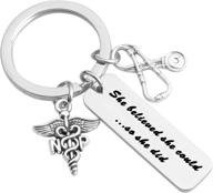 👩 nurse practitioner inspirational keychain - empowering signature gift for np - nursing jewelry logo