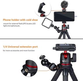 img 2 attached to 📸 Flexible Phone Tripod Stand with Remote Shutter and Cold Shoe - Sinfox Vlogging Bendable Travel Octopus Tripod Holder for iPhone, Android, DSLR, GoPro, DJI OSMO Action
