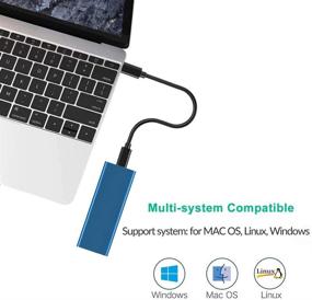 img 3 attached to 💻 M.2 NVME SSD Enclosure USB3.1 Type-C GEN2 10Gbps | NVMe PCIE M-Key Aluminum Adapter | External Enclosure for 2230/2242/2260/2280 | Support UASP | Includes Two Cables