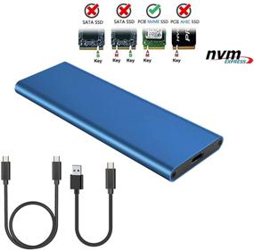 img 1 attached to 💻 M.2 NVME SSD Enclosure USB3.1 Type-C GEN2 10Gbps | NVMe PCIE M-Key Aluminum Adapter | External Enclosure for 2230/2242/2260/2280 | Support UASP | Includes Two Cables