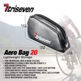 img 3 attached to 🚴 TriSeven Aero 20 Carbon Cycling Frame Bag - Efficient Storage Solution for Triathlons & MTB, Accommodates Cell Phones, Wallets, 7 Gels, Pump, Tools, and More!