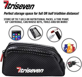 img 2 attached to 🚴 TriSeven Aero 20 Carbon Cycling Frame Bag - Efficient Storage Solution for Triathlons & MTB, Accommodates Cell Phones, Wallets, 7 Gels, Pump, Tools, and More!