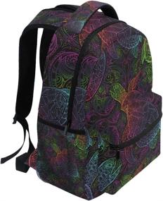 img 3 attached to Trendy Turtle Mandala School Backpack for Kids - Stylish Bookbag for School Adventures