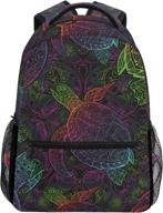 trendy turtle mandala school backpack for kids - stylish bookbag for school adventures logo