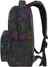 img 1 attached to Trendy Turtle Mandala School Backpack for Kids - Stylish Bookbag for School Adventures