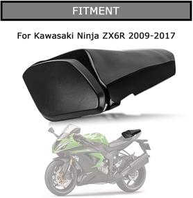 img 3 attached to Чёрная задняя обшивка сиденья ковра для Kawasaki Ninja ZX6R 2009-2017 - улучшенная SEO.