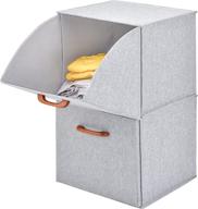 📦 maidmax 2 tiers collapsible storage organizer: space-saving, pull-down doors, grey logo