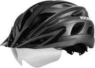 🏻 rock bros bike helmet - unisex cycling helmet with detachable goggles & sun visor, suitable for mountain & road biking, equipped with led light logo