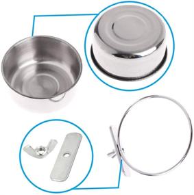 img 3 attached to 🦜 Stainless Steel Feeding Cups with Clamp Holder for Parrots - 2 Pack, Ideal for Hamiledyi Parrot, Macaw, African Gray, Parakeet, Canary, Cockatiel, Conure - Bird Cage Food Dishes