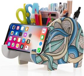 img 3 attached to 🐘 Mokani Elephant Desk Organizer: Multifunctional Pencil Holder with Cell Phone Stand and Tablet Desk Bracket - Ideal Christmas Gifts for Kids, Girls, Boys, and Women