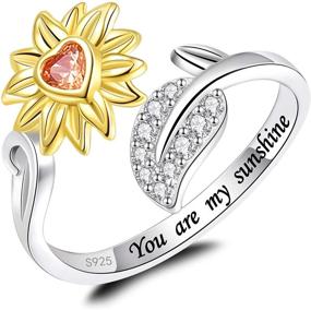 img 4 attached to Sunshine Sunflower Sterling Forever Adjustable