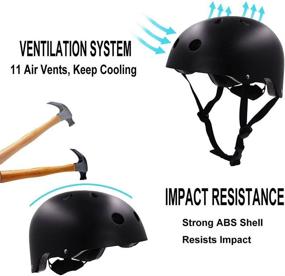 img 1 attached to 🛴 CPSC Certified Skateboard Helmet with Removable Liners for Kids, Youth, and Adults - Ideal for Roller Skating, Cycling, and Scooter