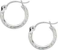 💎 ritastephens 14k yellow & white gold tubular hoop earrings - diamond-cut 2x12mm logo