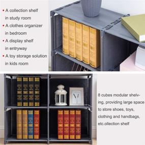 img 1 attached to COPREE 4-Shelf 8 Cube Bookshelf in Grey: Stylish and Functional Storage Solution