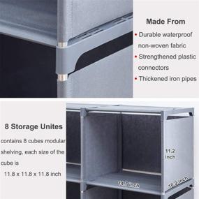 img 2 attached to COPREE 4-Shelf 8 Cube Bookshelf in Grey: Stylish and Functional Storage Solution