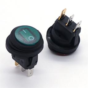 img 3 attached to Weideer 5Pcs 12V 20A Waterproof Round Rocker Switch ON/Off 3 Pins 2 Position SPST Green LED Light Toggle Switch KCD1-8-101NW-G