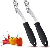 🌶️ 2-pack stainless steel jalapeno corers with soft grip handle - efficient core deseeders for jalapenos, chilis, bananas, bell peppers, zucchini, cucumbers logo