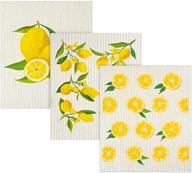 🍋 lemon swedish dishcloths: high absorbency, odor-free cleaning cloths for kitchen and hand - reusable and durable (3 pieces) logo