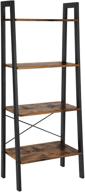 📚 vasagle alinru ladder shelf: 4-tier bookshelf for storage in bathroom and living room - industrial accent furniture with steel frame in rustic brown and black logo