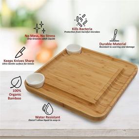 img 2 attached to 🎁 Natural Bamboo Cheese Board and Knife Set - Perfect Christmas Gift Ideas for Women, Her, Wife, Parents, Grandparents, Couples - Housewarming, Home, and White Elephant Unique Charcuterie Boards