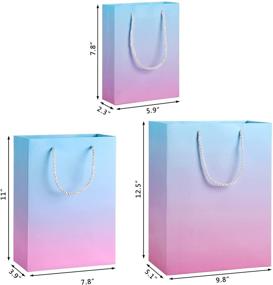 img 3 attached to 🛍️ EUSOAR Boutique Paper Bags: 30pcs Mixed Blue & Pink Heavy Duty Kraft Paper Shopping Gift Bags with Handles - Ideal for Clothes, Merchandise, Parties, Weddings, and Retail