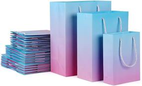 img 4 attached to 🛍️ EUSOAR Boutique Paper Bags: 30pcs Mixed Blue & Pink Heavy Duty Kraft Paper Shopping Gift Bags with Handles - Ideal for Clothes, Merchandise, Parties, Weddings, and Retail