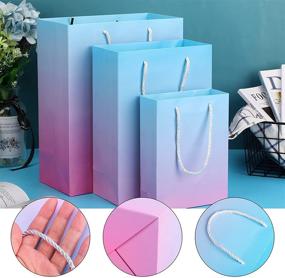 img 1 attached to 🛍️ EUSOAR Boutique Paper Bags: 30pcs Mixed Blue & Pink Heavy Duty Kraft Paper Shopping Gift Bags with Handles - Ideal for Clothes, Merchandise, Parties, Weddings, and Retail